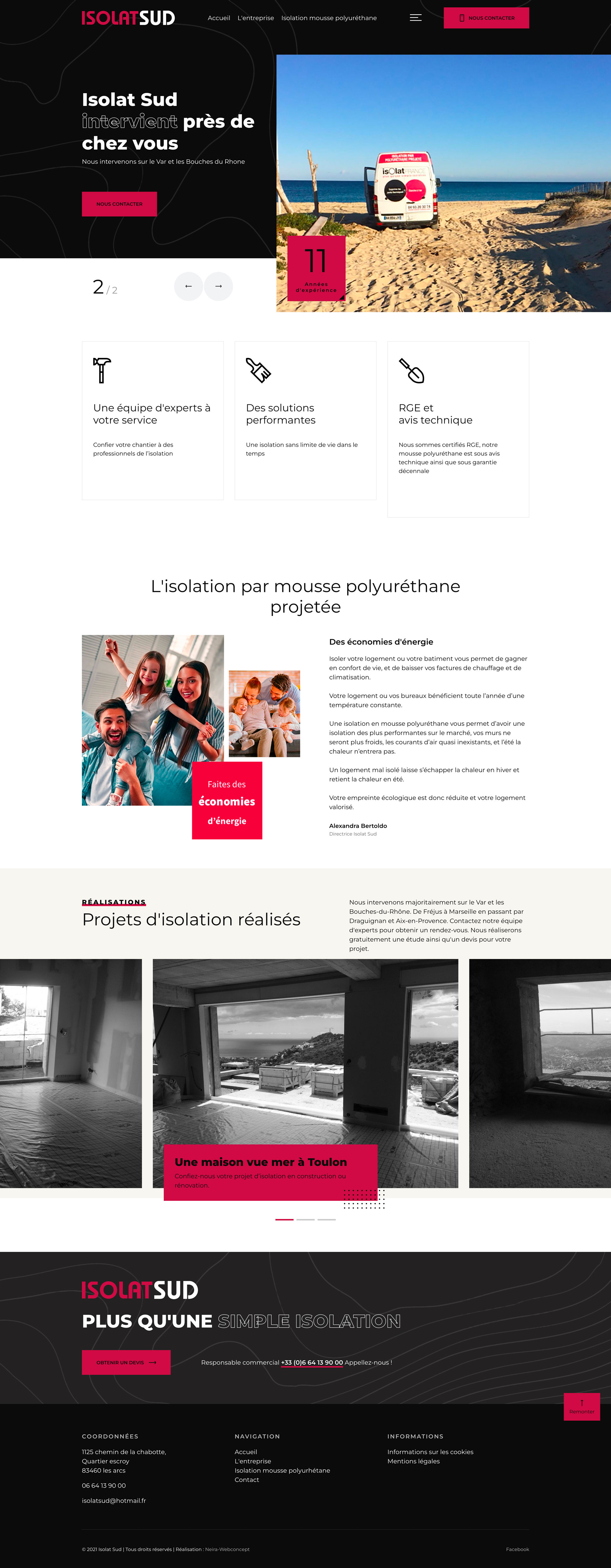 Page d'accueil du site Isolat Sud